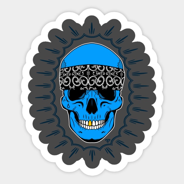 Blue Skull Sticker by TomLedin